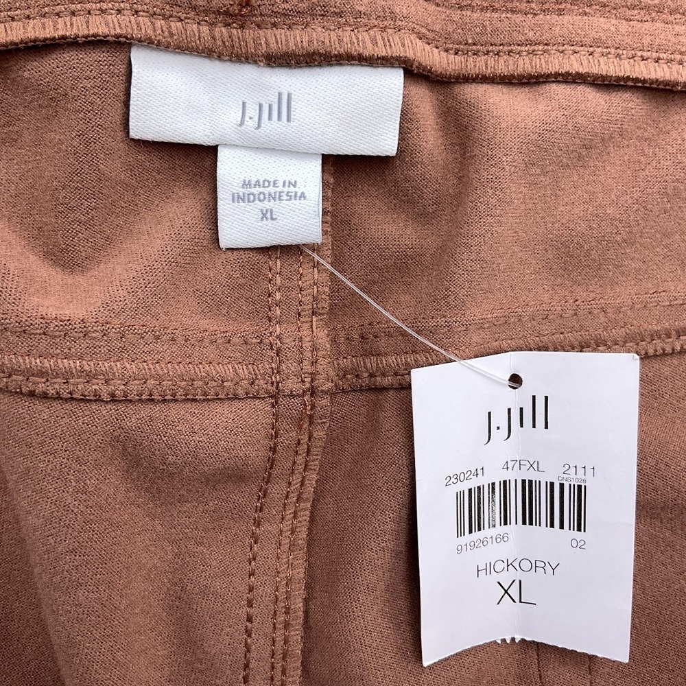 J Jill Pants Women 1XL 36W 30L‎ Brown Hickory Faux Leather Pull On Stretch NWT - Picture 3 of 12